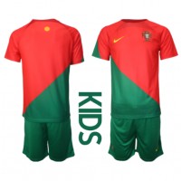 Portugal Heimtrikotsatz Kinder WM 2022 Kurzarm (+ Kurze Hosen)